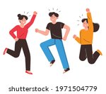 people jumping isolated on a... | Shutterstock .eps vector #1971504779