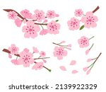 cherry blossom twig petals ... | Shutterstock .eps vector #2139922329