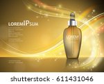 serum essence with dropper on... | Shutterstock .eps vector #611431046