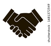 business handshake black icon ... | Shutterstock .eps vector #1681372549