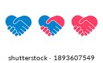 hands shake  heart and help... | Shutterstock .eps vector #1893607549