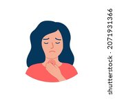 sore throat of girl  pain and... | Shutterstock .eps vector #2071931366