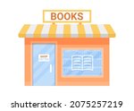 book shop building exterior ... | Shutterstock .eps vector #2075257219