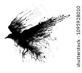 detailed crows painted in ink... | Shutterstock .eps vector #1095928010