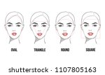 set of vector face shapes. oval ... | Shutterstock .eps vector #1107805163