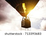 Hot Air Balloon Flying In A...