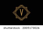 letter v art deco   minimalstic ... | Shutterstock .eps vector #2005173026
