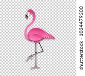 Pink Flamingo Standing On One...