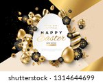 easter card with paper cut egg... | Shutterstock .eps vector #1314644699