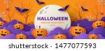 happy halloween banner or party ... | Shutterstock .eps vector #1477077593