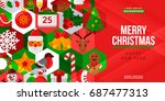 christmas and new year creative ... | Shutterstock .eps vector #687477313