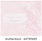 romantic flower invitation card | Shutterstock .eps vector #64739605