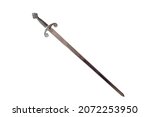 Antique spanish sword Tizona of Cid Campeador, of medieval period isolated on white background
