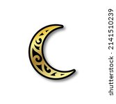 crescent moon logo with gold... | Shutterstock .eps vector #2141510239