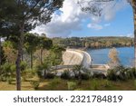 The dam that creates the artificial lake of Marathon that covers the water needs of the capital of Athens