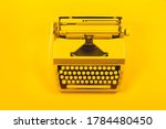 Yellow Bright Typewriter On A...