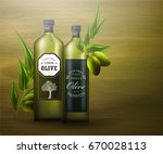 olive oil ad template. 3d... | Shutterstock .eps vector #670028113