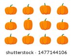 pumpkin squash cartoon set.... | Shutterstock .eps vector #1477144106