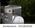 Grey Gas Tank Storage Outdoors