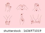 vector set of abstract logo... | Shutterstock .eps vector #1636971019