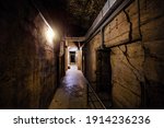 Dark Creepy Old Corridor Of...