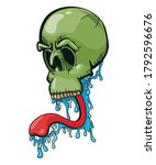skull with slobbering long... | Shutterstock .eps vector #1792596676