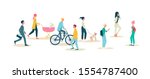 crowd of diverse urban people... | Shutterstock .eps vector #1554787400