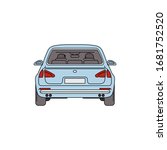 light blue car from back view   ... | Shutterstock .eps vector #1681752520