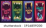 posters for monster party with... | Shutterstock .eps vector #1916859200