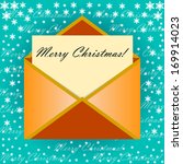 yellow envelope letter merry... | Shutterstock .eps vector #169914023