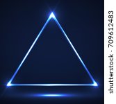 abstract neon triangle with... | Shutterstock .eps vector #709612483