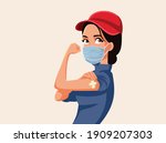 essential worker showing... | Shutterstock .eps vector #1909207303