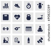 set of 16 fitness icons set... | Shutterstock .eps vector #690822289