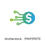 digital tech money logo design... | Shutterstock .eps vector #596959070