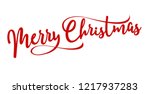 merry christmas red hand... | Shutterstock .eps vector #1217937283