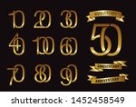set of anniversary logotype and ... | Shutterstock .eps vector #1452458549