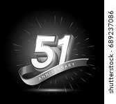 51 years silver anniversary... | Shutterstock .eps vector #689237086