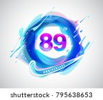 89th colorful anniversary logo. ... | Shutterstock .eps vector #795638653