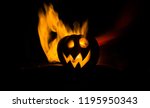 halloween pumpkin smile and... | Shutterstock . vector #1195950343