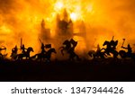 medieval battle scene with... | Shutterstock . vector #1347344426