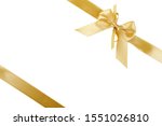 gold satin ribbon with bow... | Shutterstock . vector #1551026810
