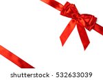 Red ribbon bow isolated on...