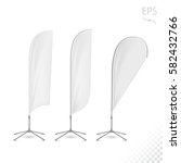 white flag blank expo banner... | Shutterstock .eps vector #582432766