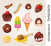 dessert  sweets  ice cream ... | Shutterstock .eps vector #564810826