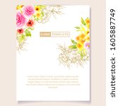 romantic wedding invitation... | Shutterstock . vector #1605887749