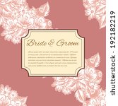wedding invitation cards with... | Shutterstock .eps vector #192182219