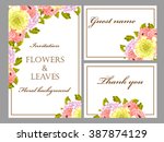 invitation with floral... | Shutterstock . vector #387874129