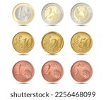 euro coins set. vector...