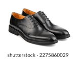 men's classic leather handmade shoes on white isolated background