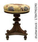 Old Antique Black Stool With A...